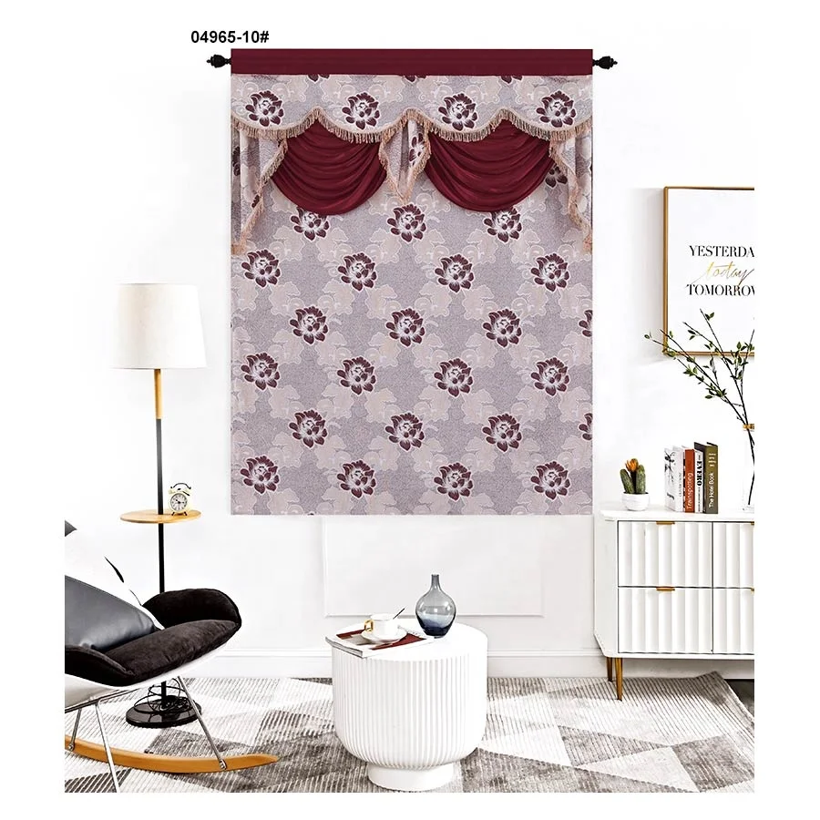 
Wholesales price roman shades hotel cortina blackout living room curtains with valance 