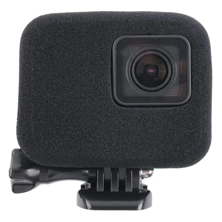 Windscreen Outdoor Video Recording Noise Reduction Foam Windshield Cover Housing Frame Case for GoPro Hero 5 6 7 camera Black