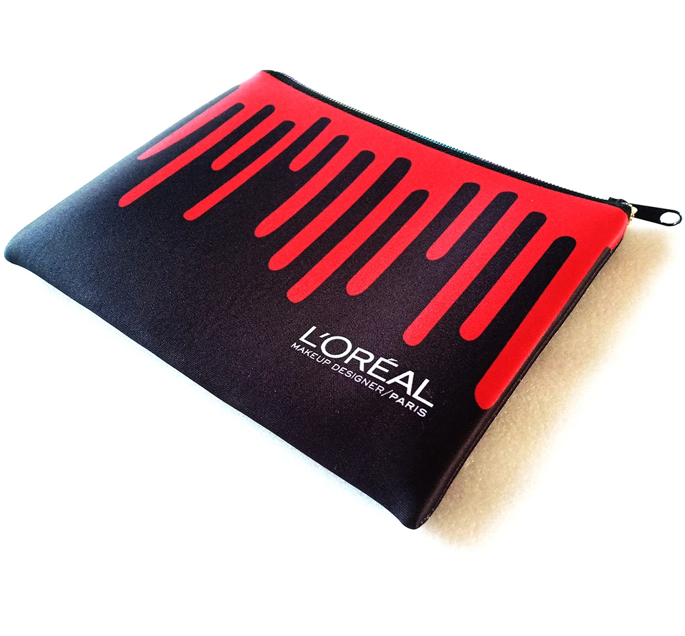 newest fashion custom hot sell promotional simple sublimation plain neoprene makeup bag  Cosmetic Pouch cosmetic bag