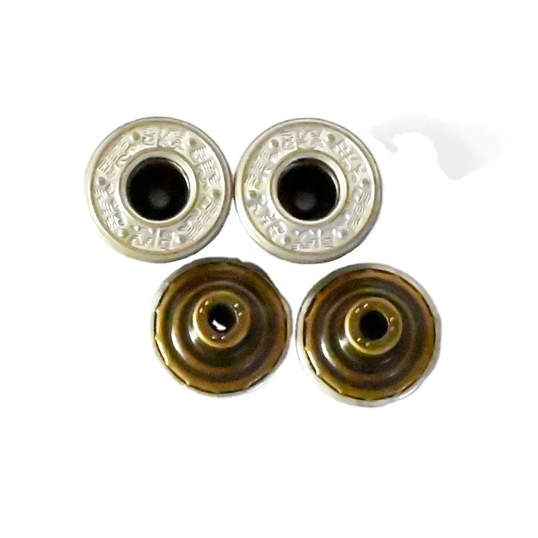 Factory Price Custom Logo brass Button Embossed Tack Buttons Metal Jeans Button With Rivets For Jeans