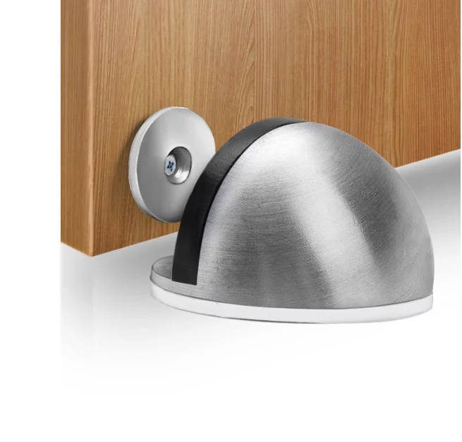 Магнитная дверная пробка из нержавеющей стали, наклейка без перфорации, скрытые дверные держатели, напольные дверные ограничители без гвоздей