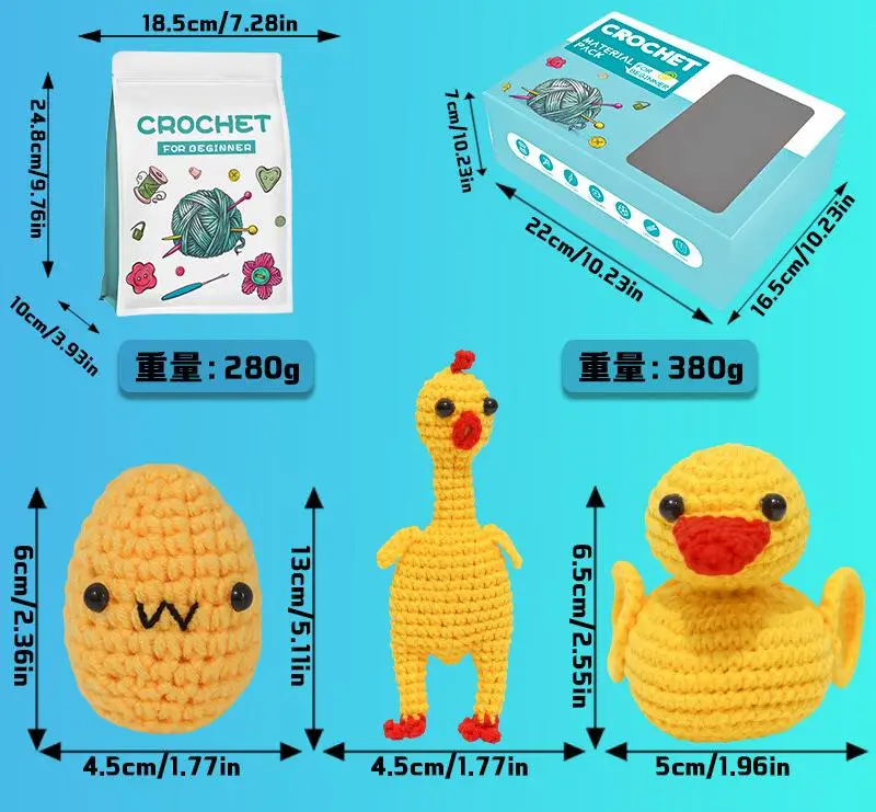 Crochet Kit for Beginners Knitting Kits  for Adults, Beginner Crochet Kit yellow duck