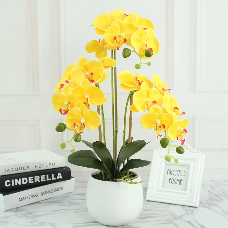 Decorative Flower Table Centerpieces Phalaenopsis  Latex Butterfly Orchid Bonsai Phalaenopsis Orchids Flasks