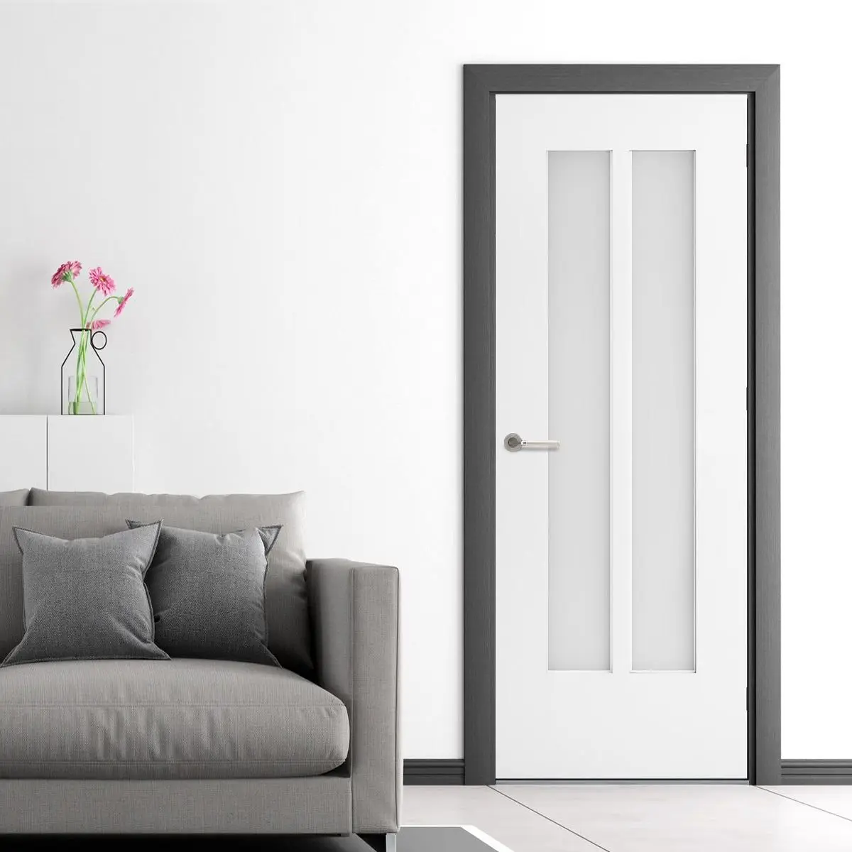 Minimalist 2024 modern original  factory carton crystal entry door waterproof customized with high quality for villa house