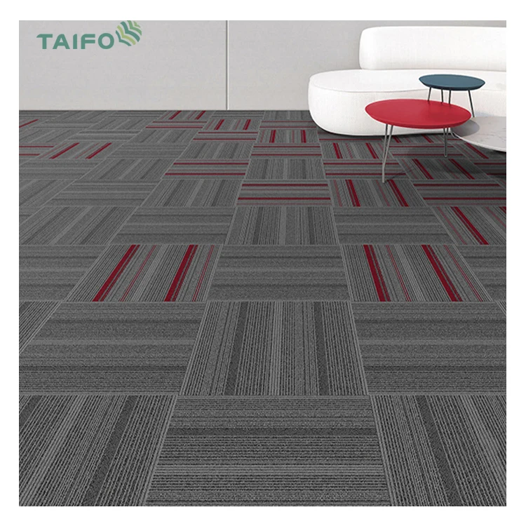TaiFo Machine Made Carpet Tiles Supplier from China PP / Nylon waterproof fireproof  carpet tile 60x60