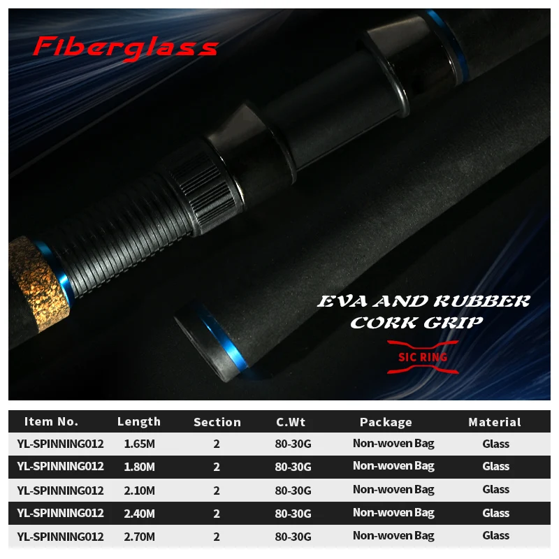 OEM/ODM 1.65-2.7M spinning rod fishing rod Carbon Fibre fishing rod for Reservoir Pond