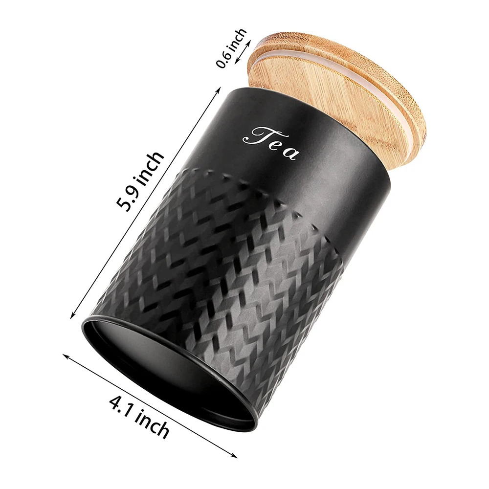 Bamboo Lids Airtight Canister Set Food Storage Containers Jars for Coffee Sugar Tea Flour Rustic Kitchen Decor Containers