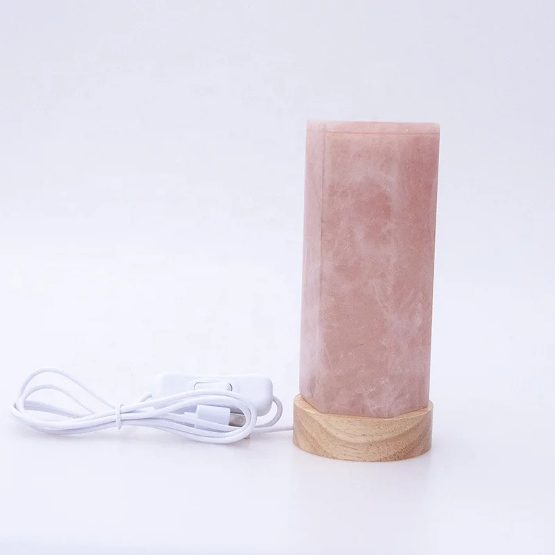 Wholesale bedside  night lamp  home decoration warm luxury pink rose quartz crystal lamp