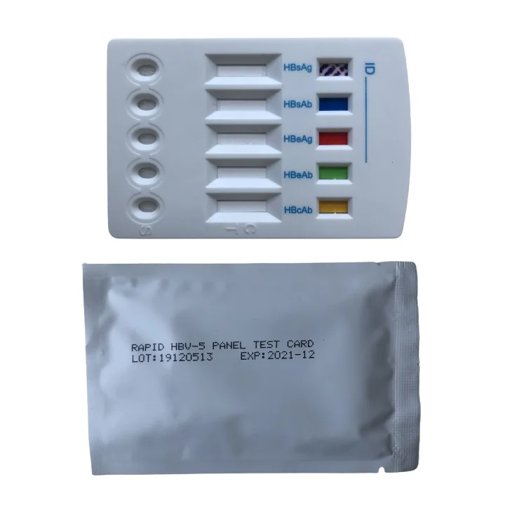 Быстрый HBV комбо 5 в 1 тестовая кассета HBsAg/HBsAb/HBeAg/HBeAb/HBcAb многопанельная Тестовая