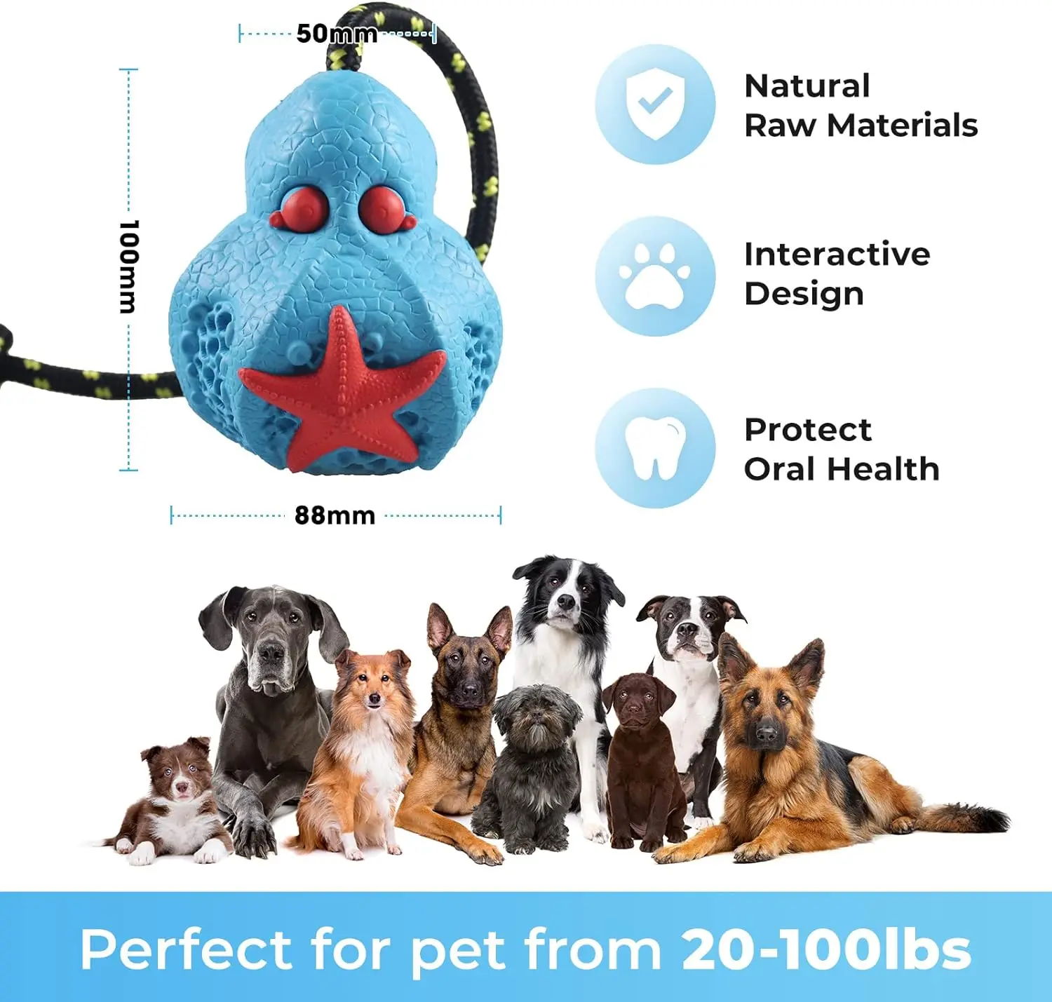Hot Sale Indestructible Octopus Shape Dog Toy 100% Natural Rubber Dog Chew Toy for Aggressive Chewers
