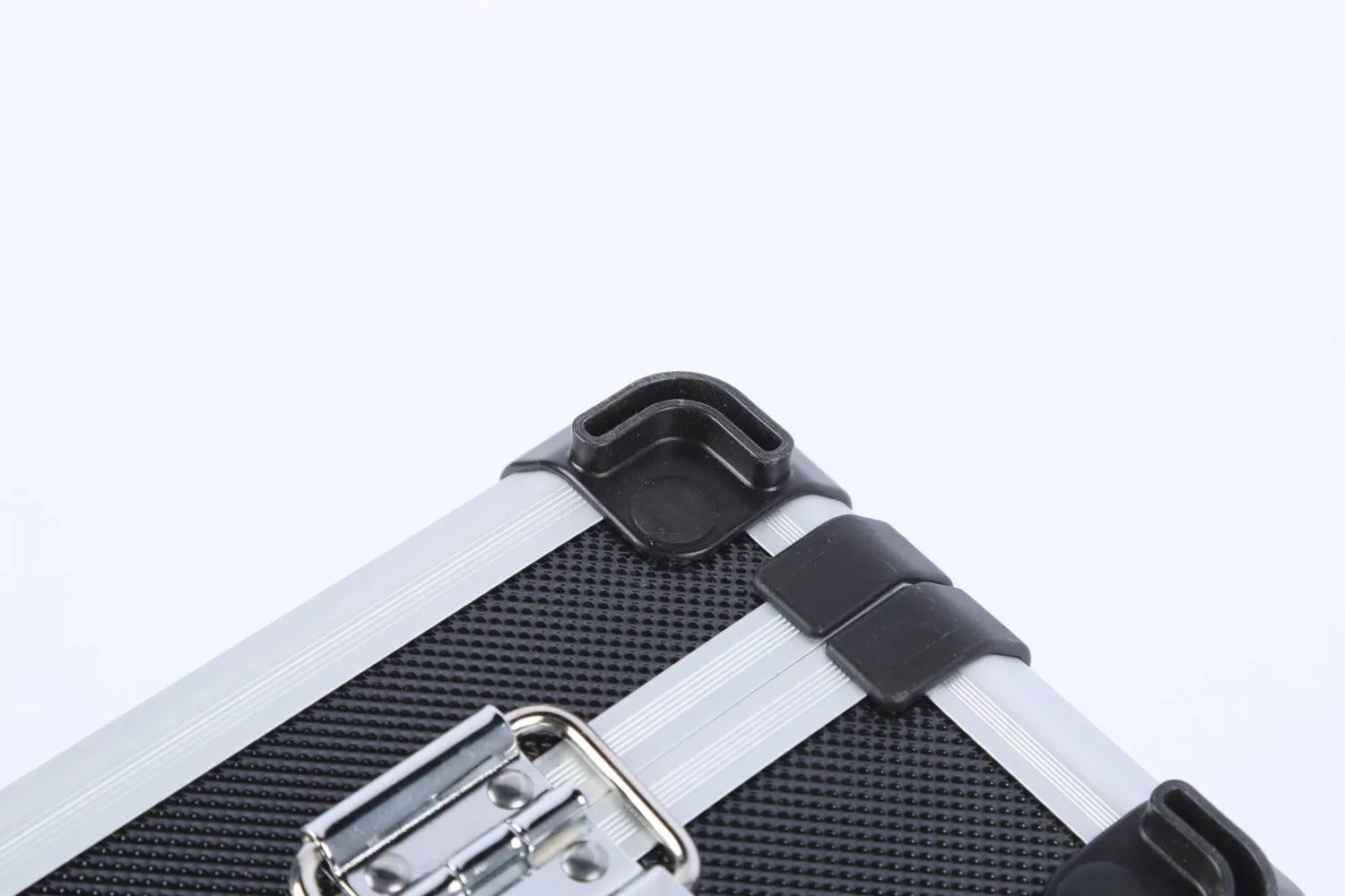 Portable shockproof metal instrument case Waterproof multi-functional storage box Black water-resistant tool  hard case