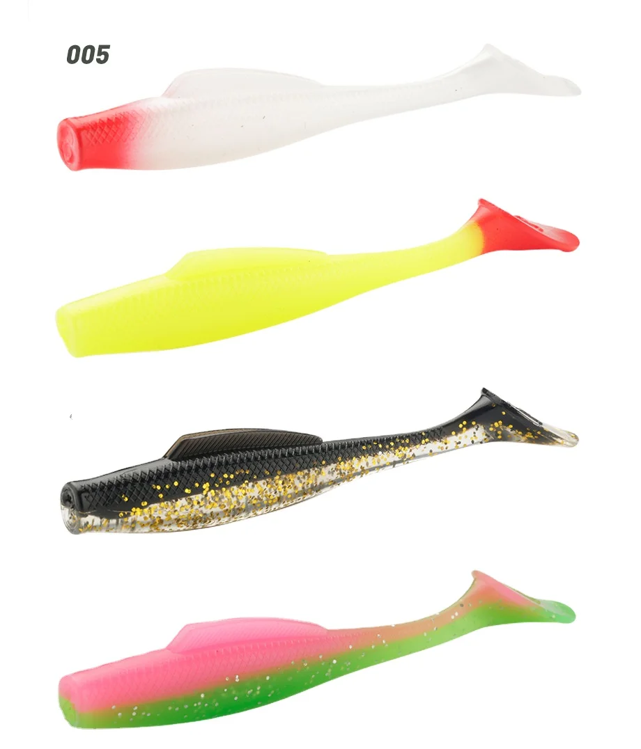 6pcs/pack 55mm 80mm 100mm Soft bait plastic fishing lures fork tail Wobblers with paddle tail swimbait worm soft Jigging lure