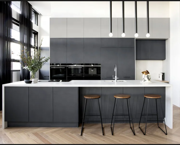 2022 New Black Simply Kitchen Pantry High Gloss Cabinet