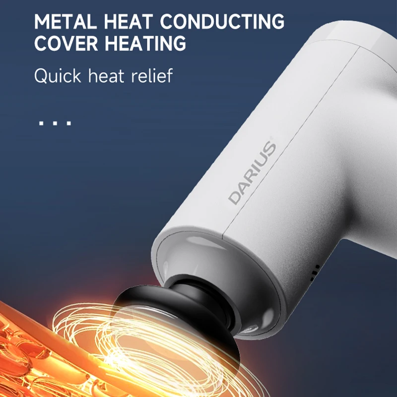 DARIUS Hot Sale Cordless Electric Heating Comfortable Massage Fascia Gun Quiet Rechargeable Wireless Muscle Relax