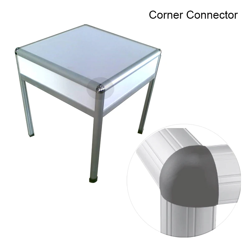23mm ABS plastic showcase corner connector information exhibition desk bracket connect-it corner joiners  for aluminium Profile