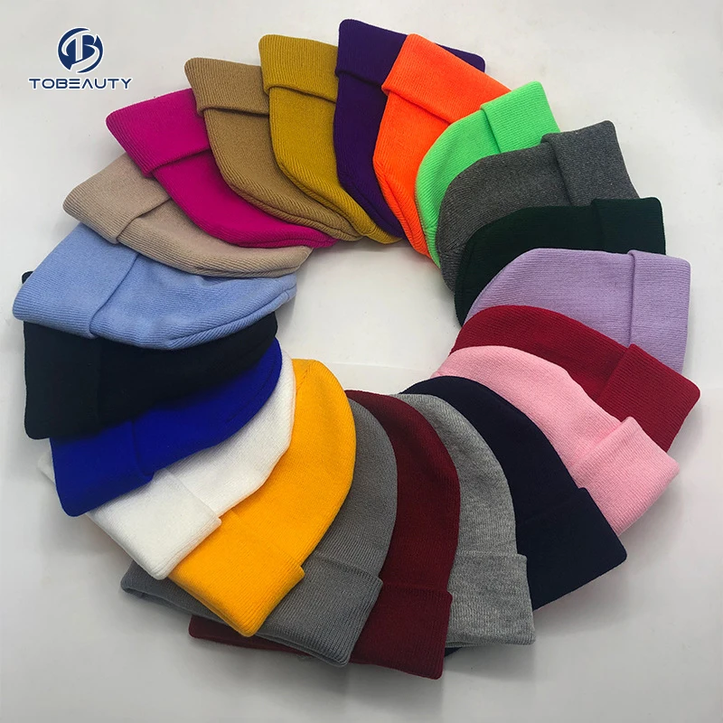 Индивидуальный логотип оптовая продажа высокое качество люксовый бренд для взрослых унисекс 3D вышивка простая акриловая зимняя вязаная шапочка на заказ