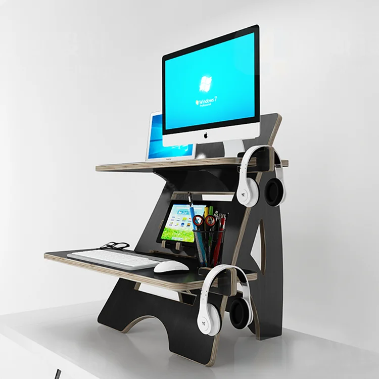 Professional Customized DIY Small Sit Stand Folding Writing Desk Computer Table