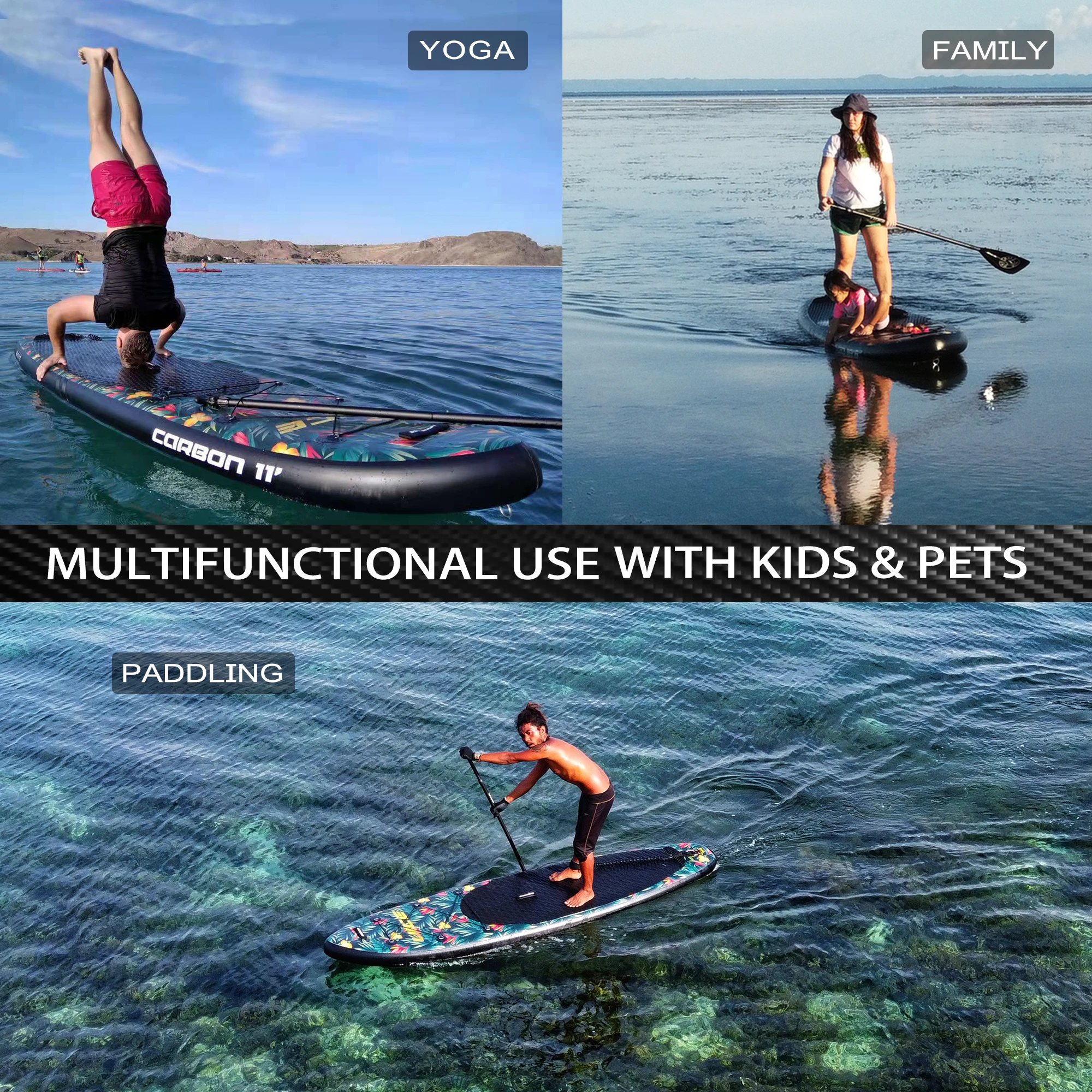 UICE High Quality Inflatable Paddle Board Full Carbon SUP Board Inflatable for Kayak Fishing Yoga Surf