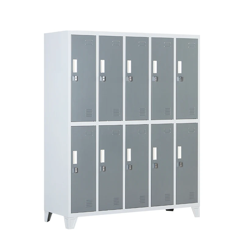High feet Steel furniture 10 door 15 door metal storage staff locker