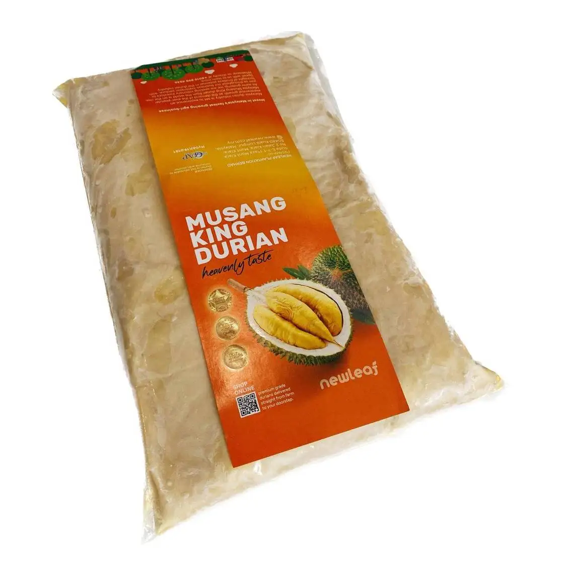 Лидер продаж, Малайзия, оптовый поставщик, высший сорт, 100% чистый замороженный блок D197 Musang King Durian, паста 2 кг, вакуумная упаковка