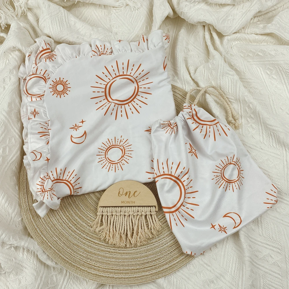 Multi use bamboo stretch swaddle super soft and super stretchy ruffle swaddle blanket