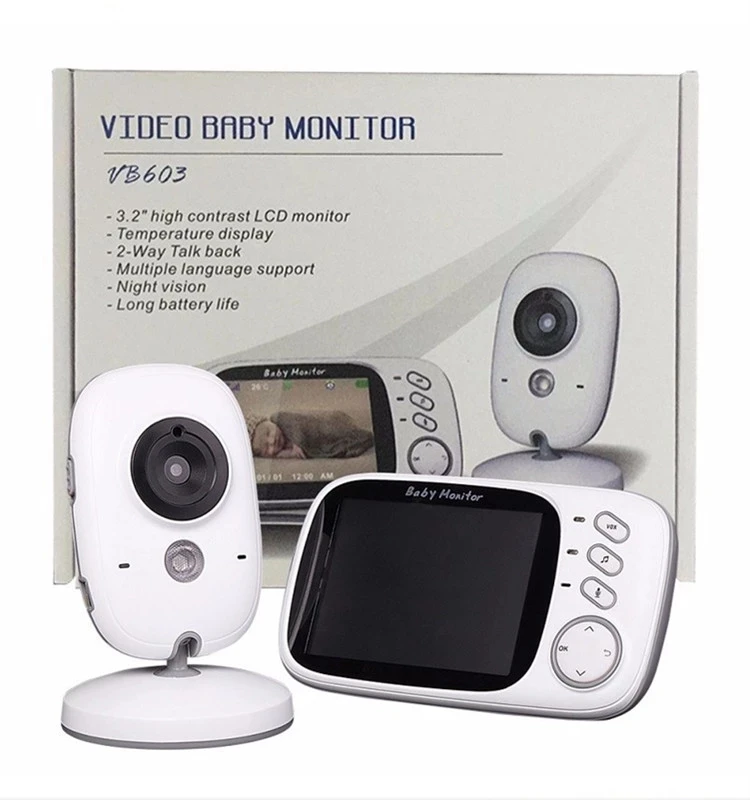 
Smart Auto VOX 3.2' LCD Display Babyfoon Wireless Video Baby Cam Monitor VB603 With Digital Camera 
