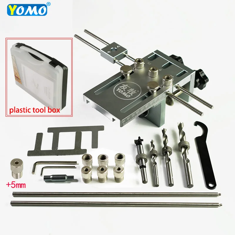 Aluminum Alloy 3 In 1 Dowelling Jig extended 6/8/10mm Wood Drilling Guide Locator Adjustable Dowel Jig Kit DIY Woodworking Tool