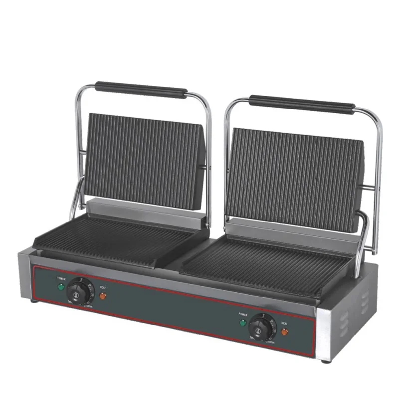 Kitchen Commercial Use Sandwich Double Contact Grill Machine Electric Panini Maker Grill