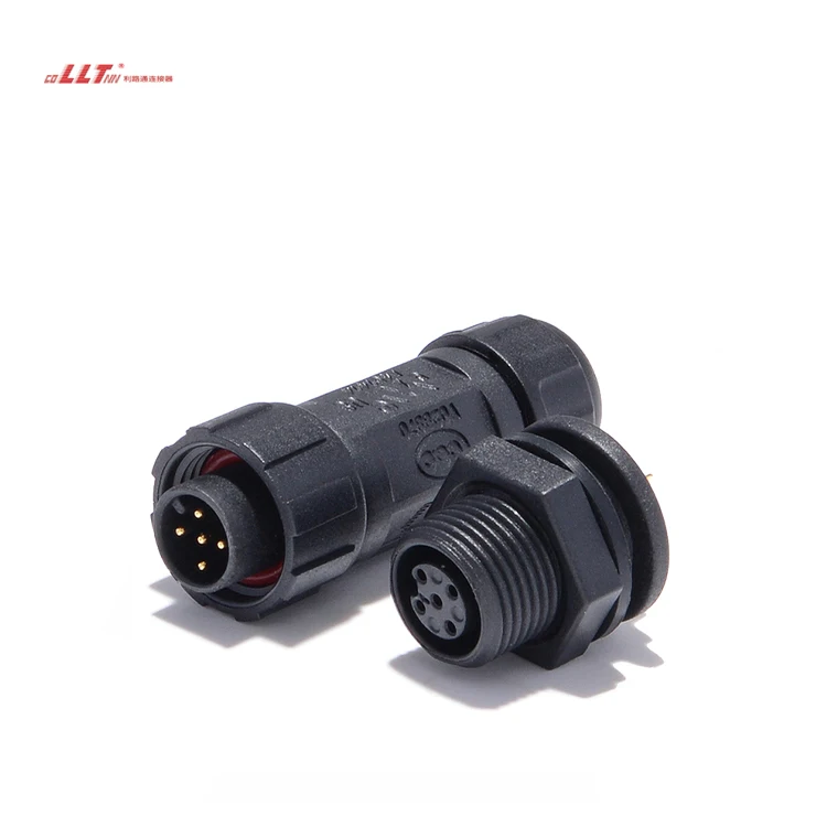 m12 5 pin female wire to board thread waterproof power connector