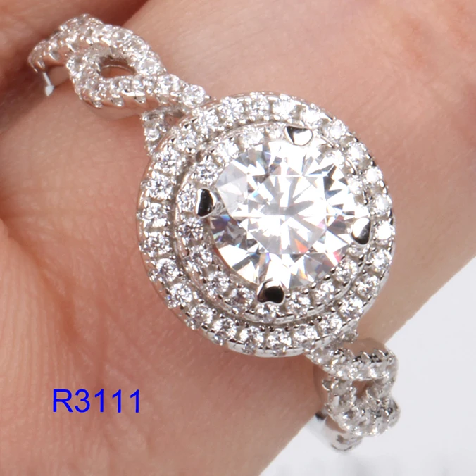 Fine Jewelry gra certified moissanite rings moissanite engagement ring gold plated 925 sterling silver moissanite rings