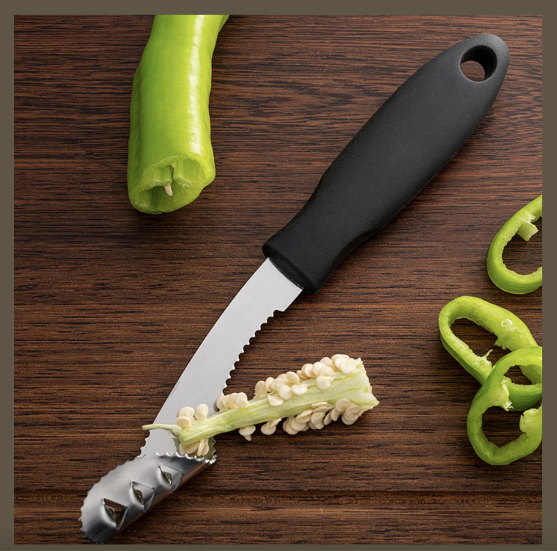 Hot Sale Product Vegetables Cutter Stainless Steel Pepper Corer Chili Seed Remover Kitchen Gadget core digger