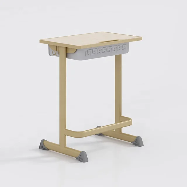 Elementary school furniture simple design cheap price single student study desk with chair