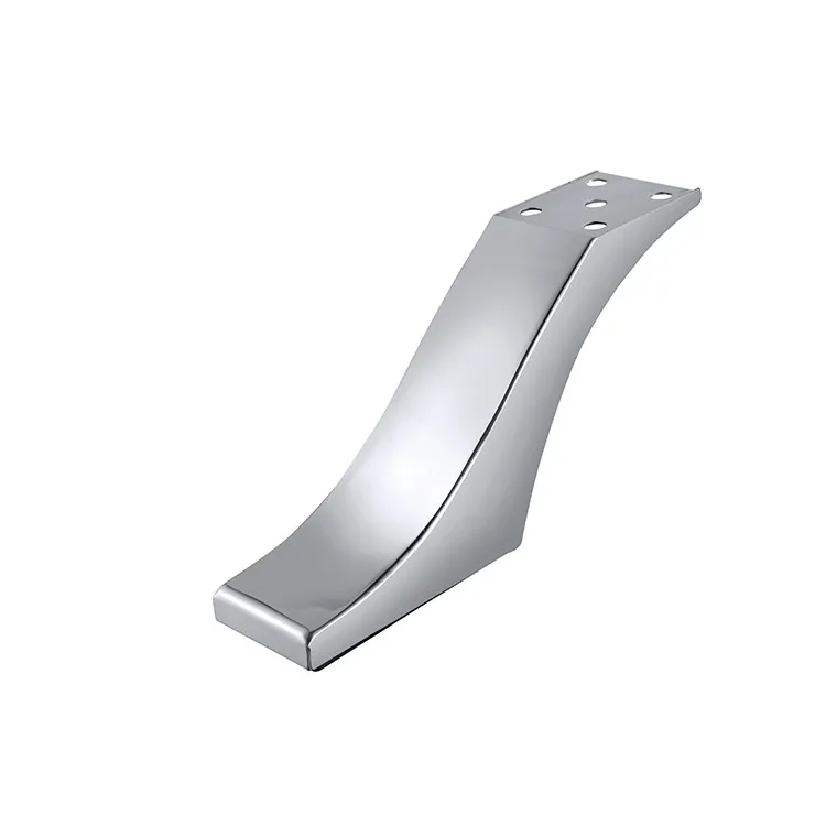 Factory Direct Sale Curved Shape Metal Plate Furniture Feet Accessories Chrome Sofa Leg for TV Cabinet