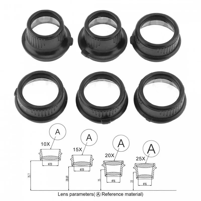 
10x 15x 20x 25x light head magnifying glass 