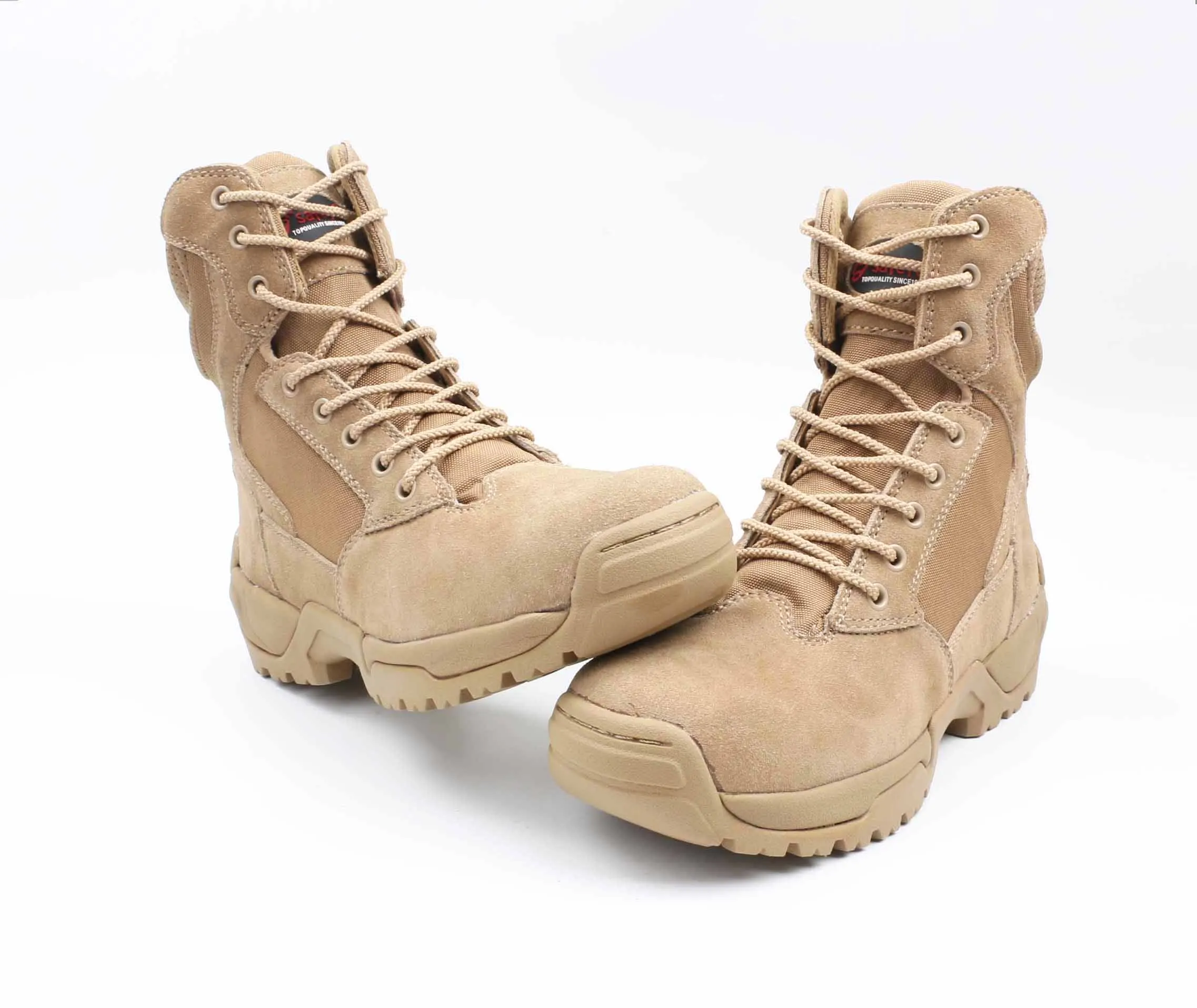 Popular rubber outsole steel toe combat high quality mens working safety shoes