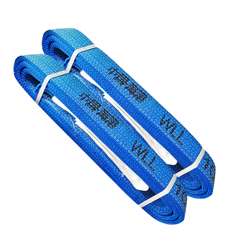 low price 4 ton heavy duty polyester flat wire rope webbing sling Eye Type roll webbing sling