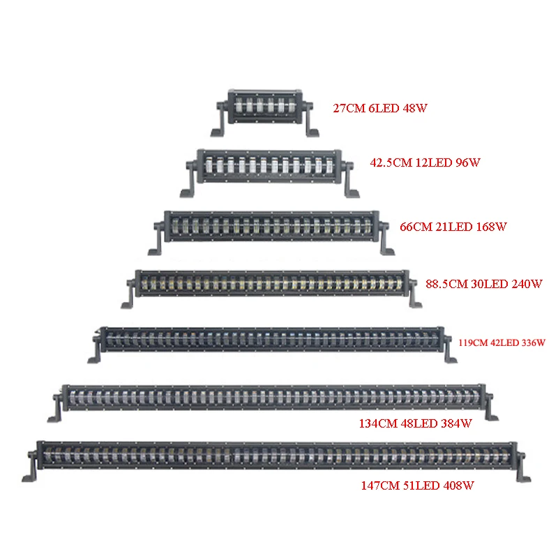 48W-408W Led Light Bar with High Low Beam Led Work Lamp Lens Spotlight for 4X4 SUV ATV Truck Off Road Boat LED Bar Lighting