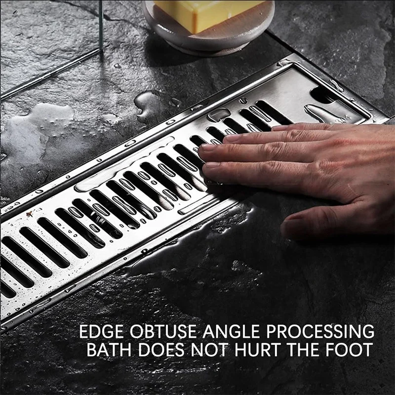 Wesda Wholesale Bathroom Hotel Swimming Pool Removable Stainless Steel Rectangle Long Floor Drain Strainer Linear Shower Drain