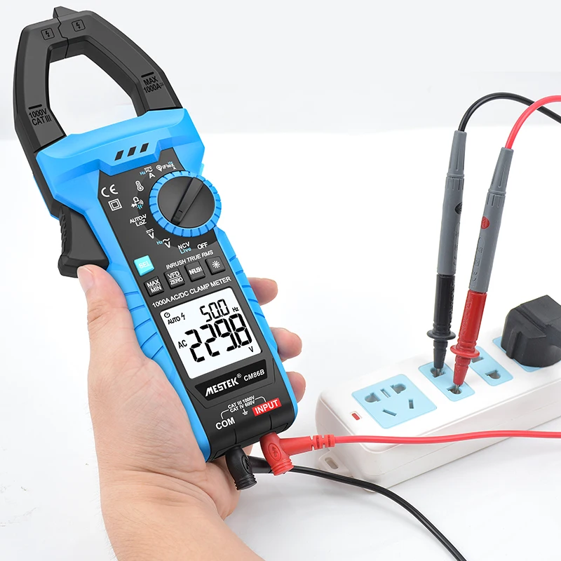 CM86B AC DC Voltage Current Ammeter voltmeter Temperature Capacitance Ohm tester Non Contact Meter Pocket Digital Clamp Meter