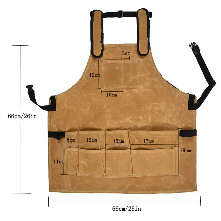 27 Heavy Duty Durable Multi-Use Shop Waxed Canvas Work Tool Aprons with Pockets for Men and Women