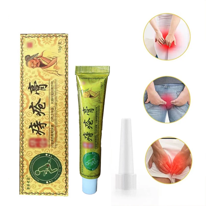 Chinese Herbal Hemorrhoids Ointment Natural Organic External Anal Fissure Care Sore Pain Soothing HuaTuo Hemorrhoids Cream 15g