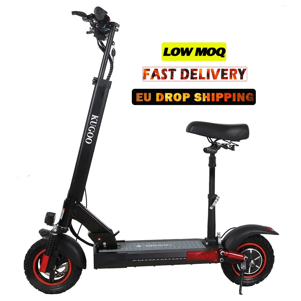 KUGOO 10 Inch 48V 500W Motor EU Warehouse Drop Shipping Kick Off Road Mobility Electric Scooter With Seat