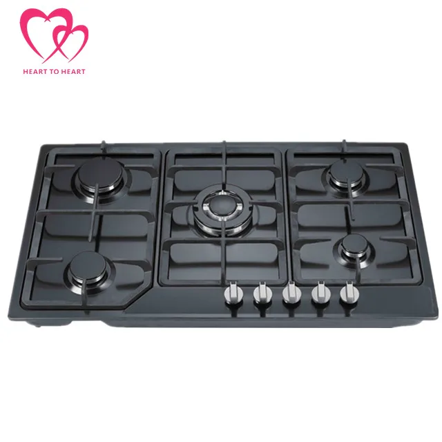 Black tempered glass built-in household gas stove
