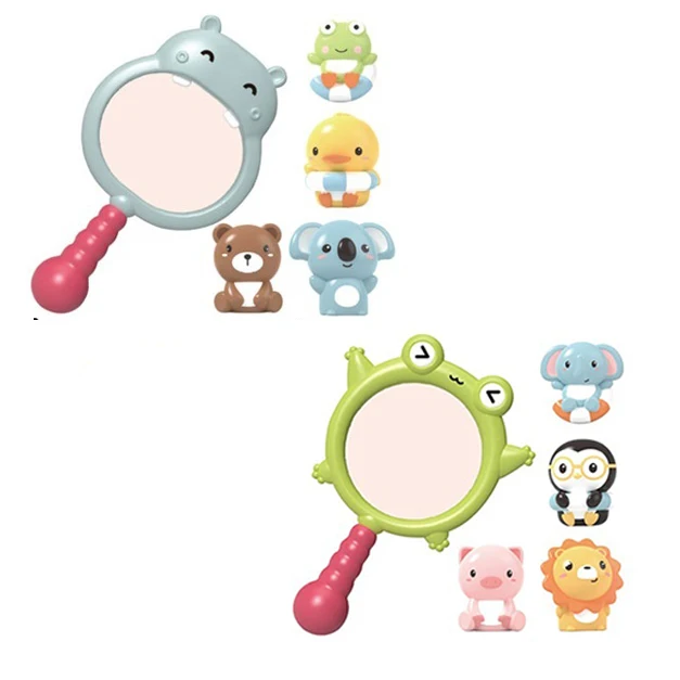 2024 Baby hot selling water spray animal floating bath toys fun bathroom fishing net toys