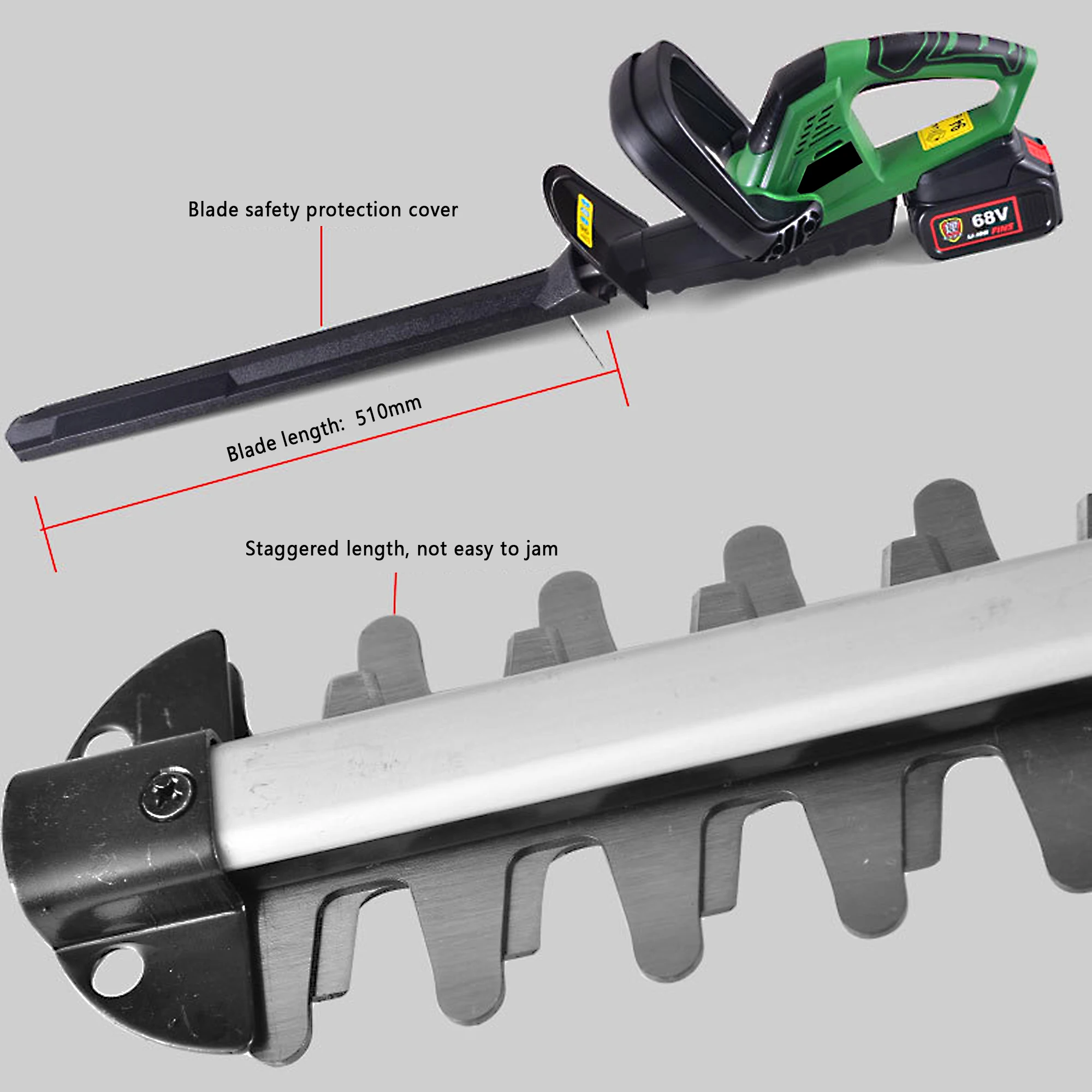 
Environmental Protection Steel Small Electric Portable Cordless Hedge Trimmer for Homes 