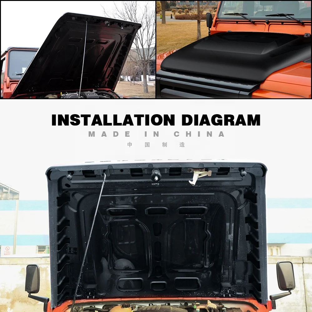 Hot Sale Off Road Vehicle Auto Parts Car Engine Metal Hood Bonnet Fit For Land Rover Defender