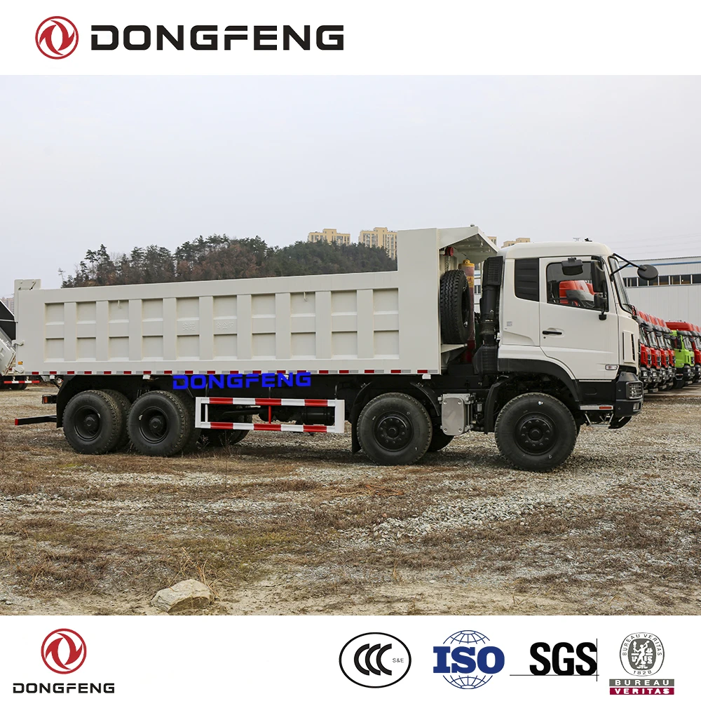 Dongfeng dump truck GVW 65 ton design installed Cummins 375 HP E2 engine 8x4 type dump tipper truck