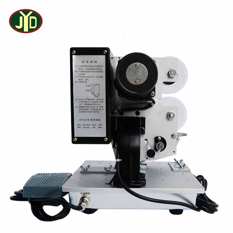 JDY Factory Price Manufacturer Hand Pressure  HP-241B Color Ribbon Stamping Label Date Coding Foil Printing Machine