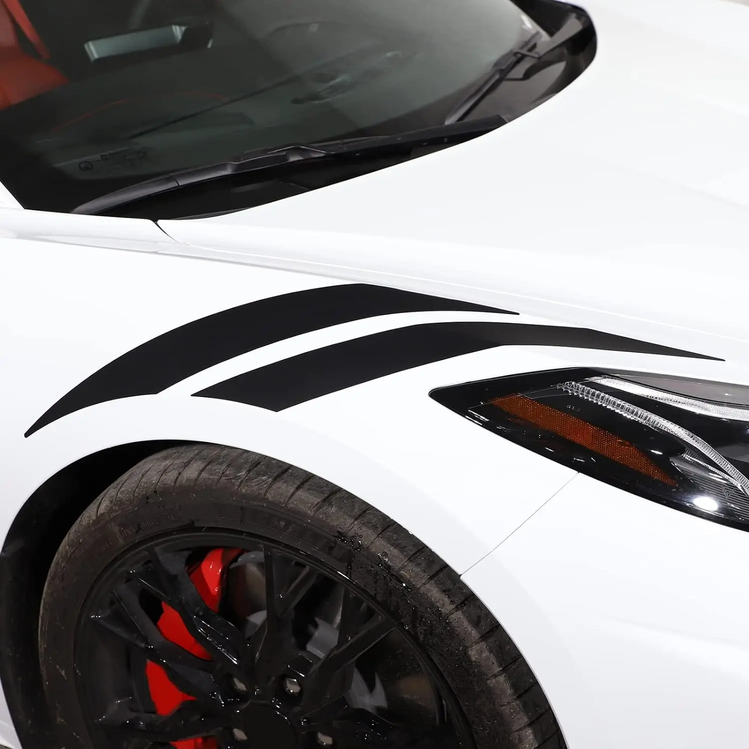 Car Headlight Stickers Long Stripe Vinyl Decal Auto Headlight Fender Sticker For Chevrolet Corvette C8 2020-2023 Car Accessories