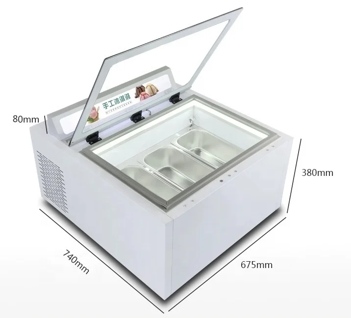 Self-Service Open-Door Desktop Ice Cream and Yogurt Display Cabinet Thick Cut Cooler Refrigerator for Cake Application